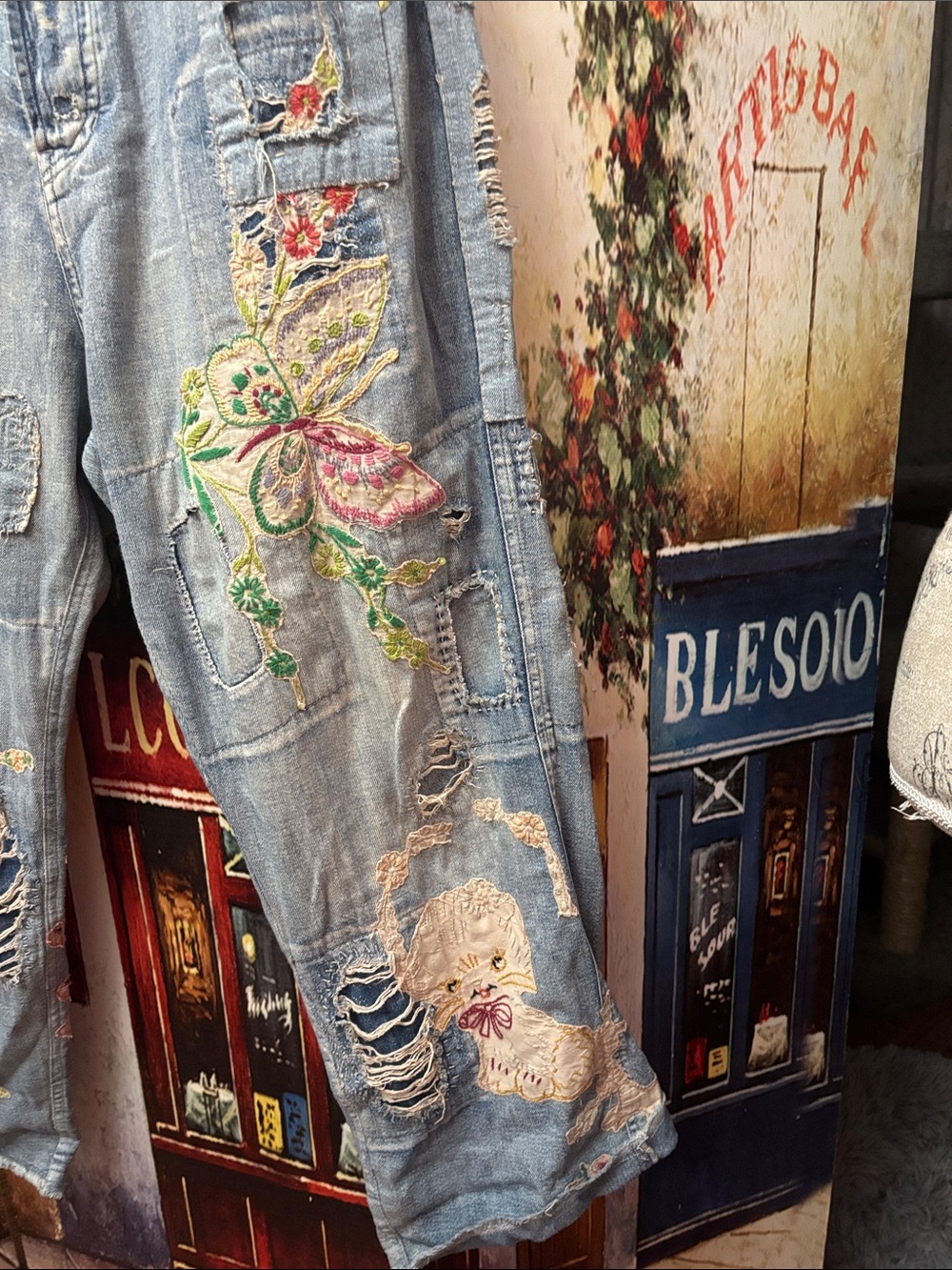 Magnolia Pearl Lil’ Friends Miners Denim Pants 423, Washed Indigo, OS - Picture 5 of 13